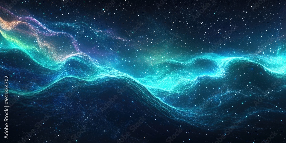 Poster Abstract aurora in 3D cartoon rendering 12