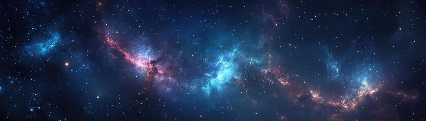 Fototapeta premium Vibrant cosmic scene showcasing colorful nebula and distant stars in the vast universe, perfect for astronomy enthusiasts.