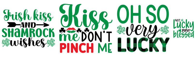 Modern St Patricks Day Labels And Badges, Hand Lettering Bundle Vector Illustration for Poster, Postcard, Holiday Cards