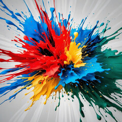 Vibrant Color Splash, A dynamic and energetic image of an abstract background featuring a stunning explosion of vibrant colors,