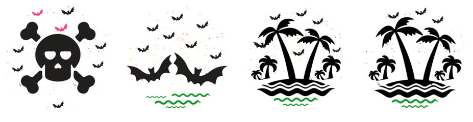 Creative Retro Circle Inscriptions, Calligraphic Lettering Collection Vector Illustration for Infographic, Social Media Post, Poster