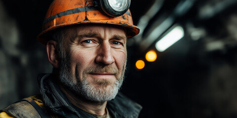 Fototapeta premium Bergmann im Bergwerk