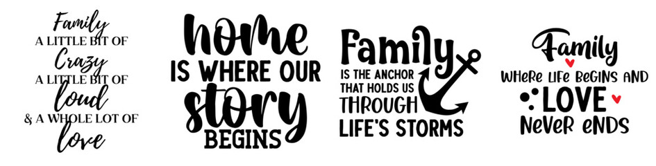 Colourful Family Invitation, Calligraphy Collection Vector Illustration for Advertisement, Magazine, Mug Design