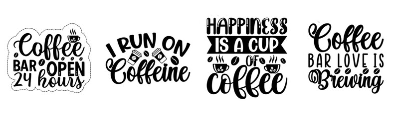 Minimal Coffee Calligraphy, Inscriptions Pack Vector Illustration for Motion Graphics, Brochure, Magazine
