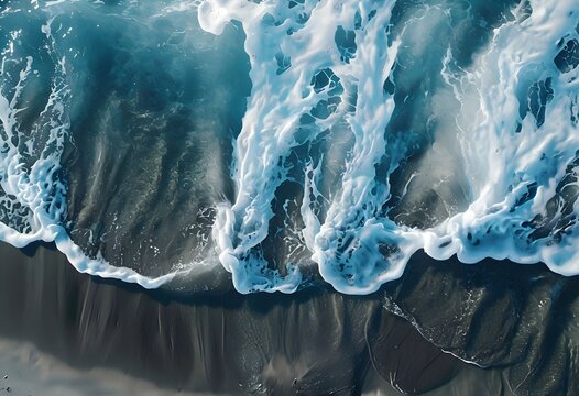 Beach and sea clear water of holiday relax summer, photography of a beautiful transparent clear sea or ocean waves and foam splashing on the white sand beach.