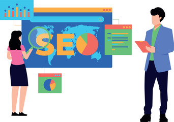 The girl is working on SEO.