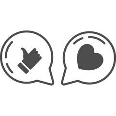 Social Media Reaction Line Icon