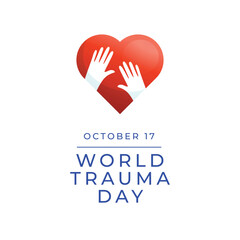 World Trauma Day vector design template good for celebration usage. World Trauma Day design. Blue ribbon. flat design. eps 10.