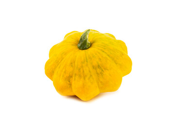 Pattypan zucchini isolated on white background. squash. Fresh organic pattypan squashes on...