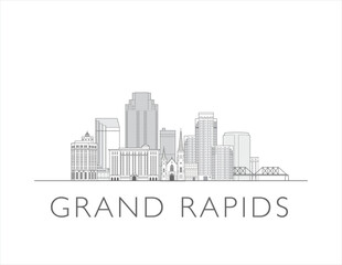 Grand Rapids skyline vector illustration