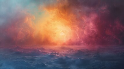 Obraz premium Sunset Reflection on a Stormy Sea