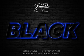 Obraz premium neon light editable text effect