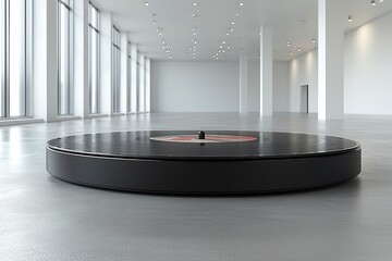 Rotating Platform in Modern White Gallery Space