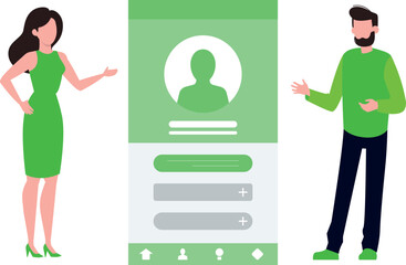 Boy and girl doing ID registration.