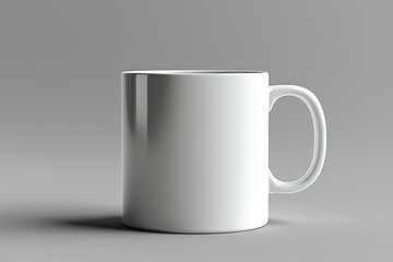 Obraz premium White Mug Mockup on Gray Background