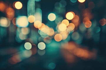 A blurry photo of a city street at night with yellow lights and dark shadows