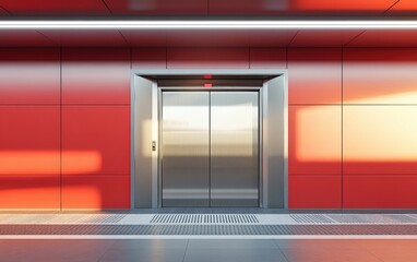 3D rendering of a train platform door designed to enhance safety and prevent accidents during peak travel times