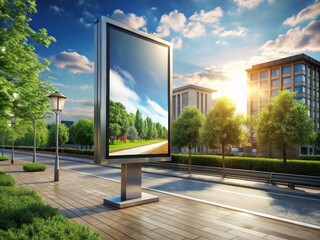 Naklejka premium Three-Dimensional Outdoor Advertising Render