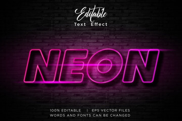 neon light editable text effect