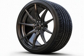 High-Performance Black Alloy Car Wheel