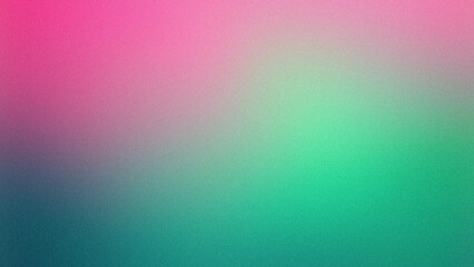 Fototapeta premium Fundo abstrato, gradiente rosa e verde água. Fundo desfocado, textura ruído. Fundo de tela, proteção de tela, fundo banner site, website, fundo apresentação. Flyer, cartaz. 