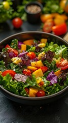 Fresh salad with colorful vegetables and healthy nutritious ingredients picture