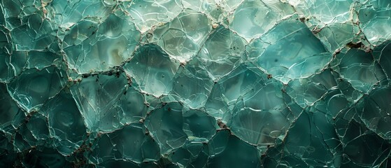 Obraz premium Underwater Scene, Shards of Ice, Blue-Green Tiles, Aquatic Beauty