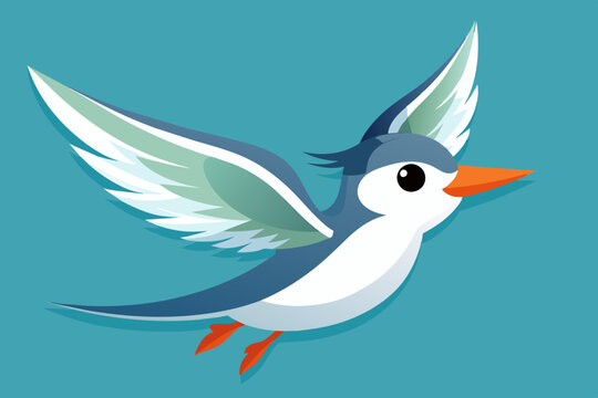 recommend clip art: Cute bird of flying tern bird vector illustration