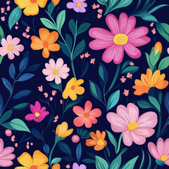 seamless colorful floral pattern