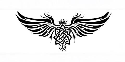 Obraz premium Crown Winged very simple traditional tattoo flash styles illustration