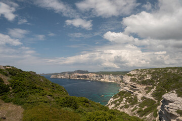 View of Bonifacio. A view across the bay towards the clifftop town of Bonifacio, Corsica