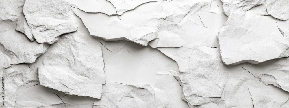 Poster 3D abstract white background featuring a natural stone texture creating an empty space for conceptual design