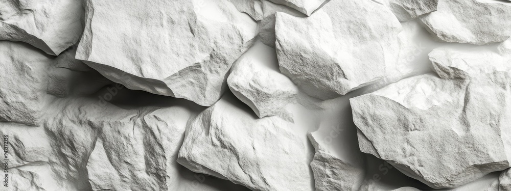 Aufkleber 3D abstract white background featuring a natural stone texture creating an empty space for conceptual design