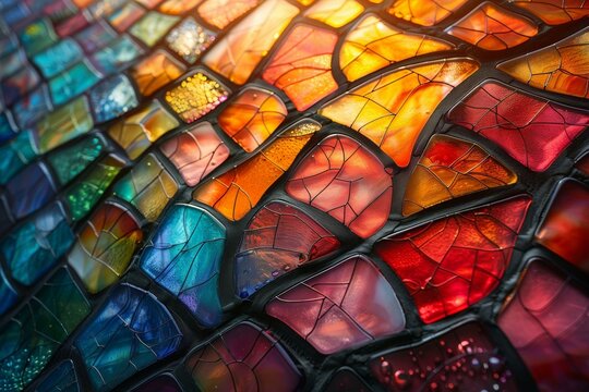 Colorful Stained Glass Mosaic - Powered by Adobe