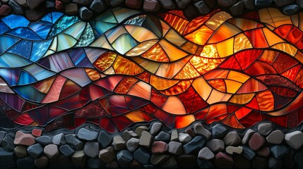 Colorful Stained Glass Mosaic