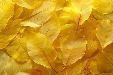 Autumn background of yellow and red transparent leaves.
