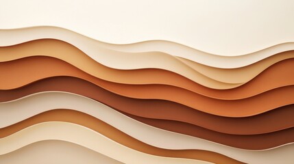 Aesthetic and modern layered paper design, featuring warm earth tones and flowing curves, perfect for backgrounds or creative projects.