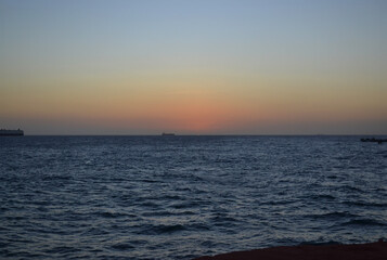 Fototapeta premium a sunset in the Caribbean Sea on the island of Curacao