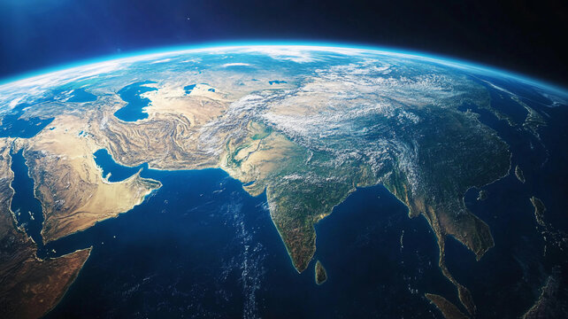 Earth world planet at night as seen from space with India as the focal point wallpaper background