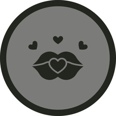 Lips Kiss Icon Design