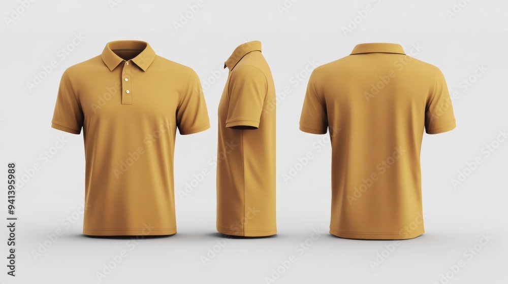 Canvas Prints Plain Yellow Polo Shirt Mockup Generative AI