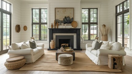 Modern Living Room with Fireplace