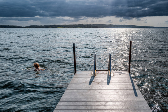 Small beach Daugaard at Vejle fjord in Denmark