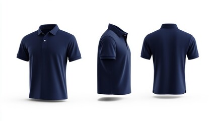 Classic Polo Shirt Design in Navy Blue - Generative AI