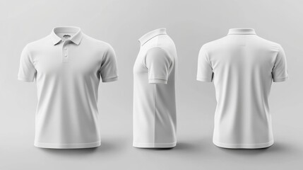 Plain White Polo Shirt on Display Generative AI