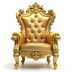 golden throne on white background