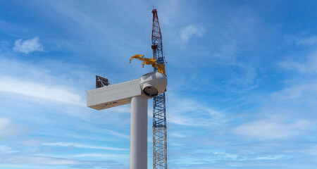 wind farm under construction - energy speculation santu miali sardinia.