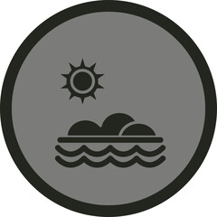 Sunset Ocean Vector Icon Design