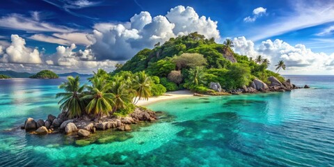 Panorama landscape of a tropical island with a breathtaking sea view, tropical, island, sea, panorama, landscape, scenic, ocean