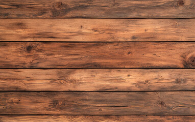 Fototapeta premium Close-up of a rustic wooden plank surface with rich texture and natural patterns, perfect for backgrounds, design elements, or interior decor inspiration.